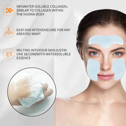 1PC Collagen Water Soluble Facial Mask  Film for Cheek  and Forehead